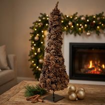 Artikel Zapfenbaum Tischdeko Natur 60 cm mit schwarzem Sockel