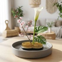 Artikel Metall Kenzan Steckigel Sonne und Mond 110×65mm für Ikebana
