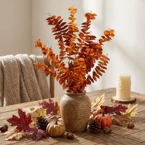 Artikel Kunstzweig Herbstdeko Orange, 46 cm, Schaumstoff und Draht
