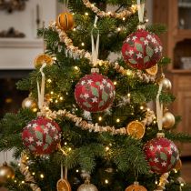 Artikel Glas-Weihnachtskugeln Rot mit Wiesenmotiv Ø 8 cm, 6er-Set