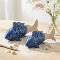 Artikel Keramik-Fisch-Deko Blau Beige 20×8×8,5 cm 2er-Set