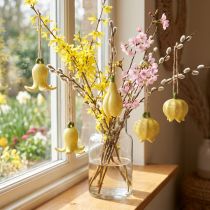 Artikel Keramik Blumenanhänger Gelb 9 cm 6er Set für Frühlingsdeko