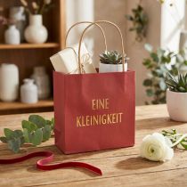 Artikel Geschenktüten Papier Rot „Eine Kleinigkeit“ 20×11×25 cm mit Griffen 6 Stück