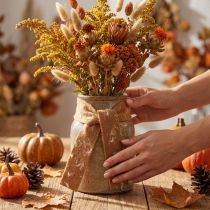 Artikel Filzband aus Wollfilz Braun mit Federn, 15cm x 5m für Herbstdekoration