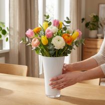 Artikel Vase aus Kunststoff Ø16cm H27cm Weiss, 1 Stück