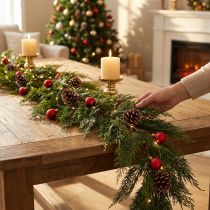 Artikel Künstliche Thuja Tannengirlande mit Früchten Grün Braun 175cm