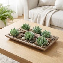 Artikel Sukkulente Echeveria aus Kunststoff Grün Ø6,5 cm L11 cm 6 Stück