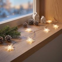 Artikel LED Lichterkette mit Sternen aus Kunststoff, 2,85 m, warmweiss, für Innen