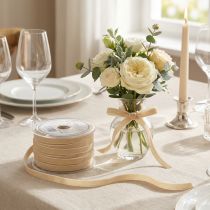 Artikel Dekoband Geschenkband Samt Beige 10mm x 20m für Floristik und Geschenke