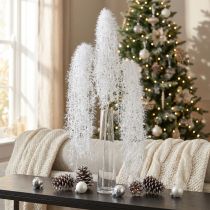 Artikel Künstlicher Winterzweig 70 cm in Weiss mit Frostoptik für Adventsdeko