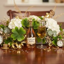 Artikel Baumanhänger-Set aus Glas Sektflasche und Sektglas 14cm Roségold 2 Stück