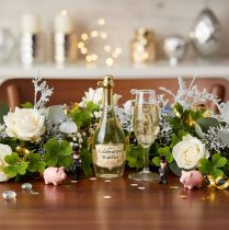 Artikel Sektflasche und Sektglas Anhänger-Set aus Glas 14cm Dekoration für Weihnachten und Silvester