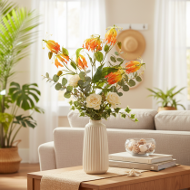 Artikel Künstliche Gloriosa-Blumen Orange mit Langen Stielen 80 cm 3 Stück