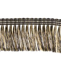 Artikel Fransenborte Textil Schwarz-Gold 4cm x 25m für Kranzdeko und Trauerband