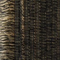 Artikel Fransenborte Textil Schwarz-Gold 4cm x 25m für Kranzdeko und Trauerband