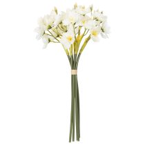 Artikel Künstlicher Narzissenzweig aus Polyester und Kunststoff weiss-gelb 33 cm 6 Stück