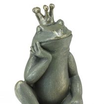 Artikel Dekofrosch Froschkönig Gartendeko Frosch mit Goldkrone Golden Grau 25cm