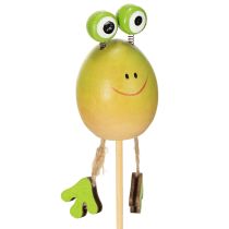 Artikel Frosch Gartenstecker aus Holz zur Dekoration 34cm Grün 6er Set