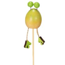 Artikel Frosch Gartenstecker aus Holz zur Dekoration 34cm Grün 6er Set