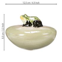 Artikel Dekorativer Frosch auf Stein für jahreszeitlich wandelbare Dekoration  13cm 3St