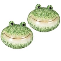 Artikel Dekofigur Frosch Keramik 11 cm Grün 2er-Set für Wohn- und Gartendekoration
