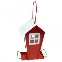 Artikel Vogelfutterstation aus Metall und Kunststoff H21cm Rot Weiss zum Hängen