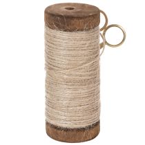 Artikel Holz-Garnspulen Set mit Juteband und Dekoschere Ø6,2cm H15cm 2 Stück Vintage-Stil
