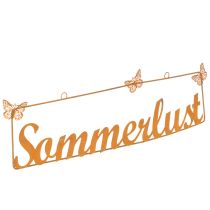 Artikel Gartendeko-Hänger aus Metall „Sommerlust“ mit Schmetterlingen, Edelrost, 54,5 x 14 cm