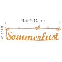 Artikel Gartendeko-Hänger aus Metall „Sommerlust“ mit Schmetterlingen, Edelrost, 54,5 x 14 cm