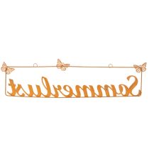 Artikel Gartendeko-Hänger aus Metall „Sommerlust“ mit Schmetterlingen, Edelrost, 54,5 x 14 cm