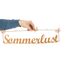 Artikel Gartendeko-Hänger aus Metall „Sommerlust“ mit Schmetterlingen, Edelrost, 54,5 x 14 cm