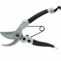 Artikel Gartenschere aus SK-5 Stahl mit gummierten Griffen, 18 cm, Schwarz-Silber