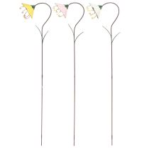 Artikel Gartenstecker Blume Metallblumen Gelb Rosa Weiß 49cm 3 St