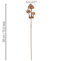 Artikel Gartenstecker Metall Fliegenpilz 10cm Rostoptik 6er-Set Aussenbereich