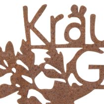 Artikel Gartenstecker aus Metall Kräutergarten 14x17cm Rostoptik für Aussenbereich – 4 Stück