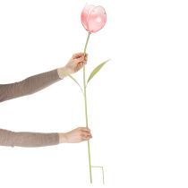 Artikel Gartenstecker Tulpe aus Metall und Glas 94 cm Pink