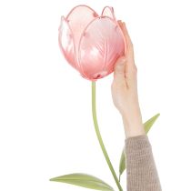 Artikel Gartenstecker Tulpe aus Metall und Glas 94 cm Pink