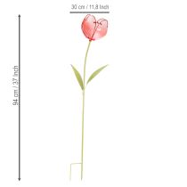 Artikel Gartenstecker Tulpe Glas Wunderschöne Deko für Garten und Balkon 94cm