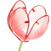 Artikel Gartenstecker Tulpe Glas Rot 94 cm Dekoration für Balkon und Garten