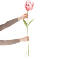 Artikel Gartenstecker Tulpe Glas Rot 94 cm Dekoration für Balkon und Garten
