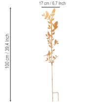 Artikel Gartenstecker Zweig mit Vögeln Metall 100 cm Braun Edelrost