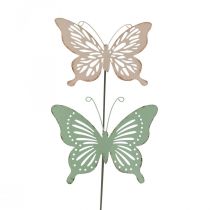 Beetstecker Metall Schmetterling Rosa Grün 10,5x8,5cm 4St