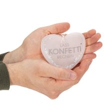 Artikel Geschenkanhänger Herz Konfetti Papier 9cm Weiss Silber 6 Stück
