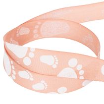 Artikel Geschenkband Rosa Babyfüsse 25mm 16m Polyethersulfon
