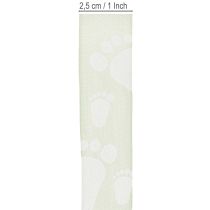 Artikel Geschenkband Baby Füße Deko Taufe Grün 25mm 16m