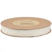 Artikel Geschenkband Creme Geflochtenes Papierband 20mm 10m