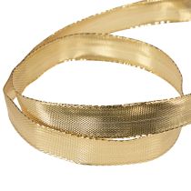 Artikel Geschenkband mit Drahtkante 15mm x 25m Gold aus Polyester und Polyamid