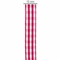 Artikel Geschenkband kariert Violett-Weiss 15mm x 20m aus Polyester und Viskose