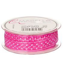 Artikel Geschenkband aus Polyester mit Punktemuster, 2,5 cm breit, 20 m Länge, rosa, für Geschenkverpackungen und DIY Dekorationen