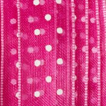 Artikel Geschenkband aus Polyester mit Punktemuster, 2,5 cm breit, 20 m Länge, rosa, für Geschenkverpackungen und DIY Dekorationen